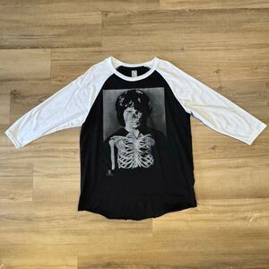 New Red Carpet Noir Jim Morrison X Ray Skeleton Black & White Raglan Size XL
